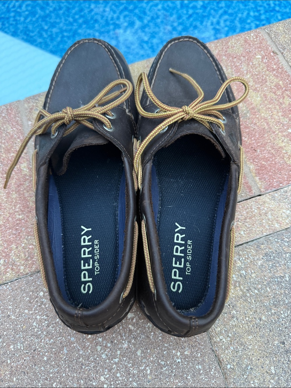 Sperry Dark Brown Leather 2-Eye Boat Shoes with Tan Laces - Picture 3 of 8
